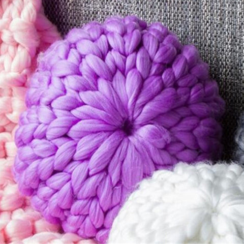 Creative Knitting Woollen Thread Throw Pillow